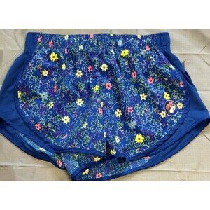 Buc-ee's Shorts Blue Running Shorts Tropical Floral Athletic Women’s Medium